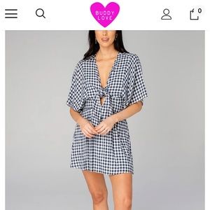 Connie front tie mini dress- navy